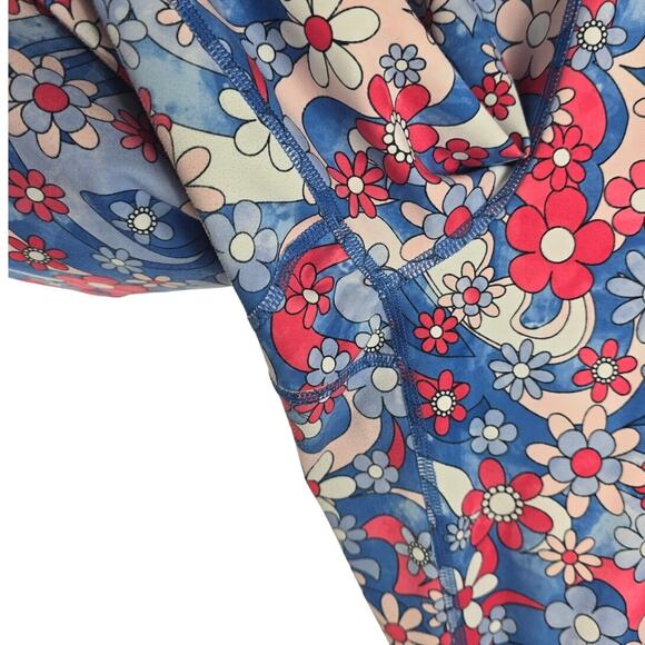 Fabletics Pure Lux High Waisted Women's Floral Pink Blue Leggings 3XL - Picture 3 of 6